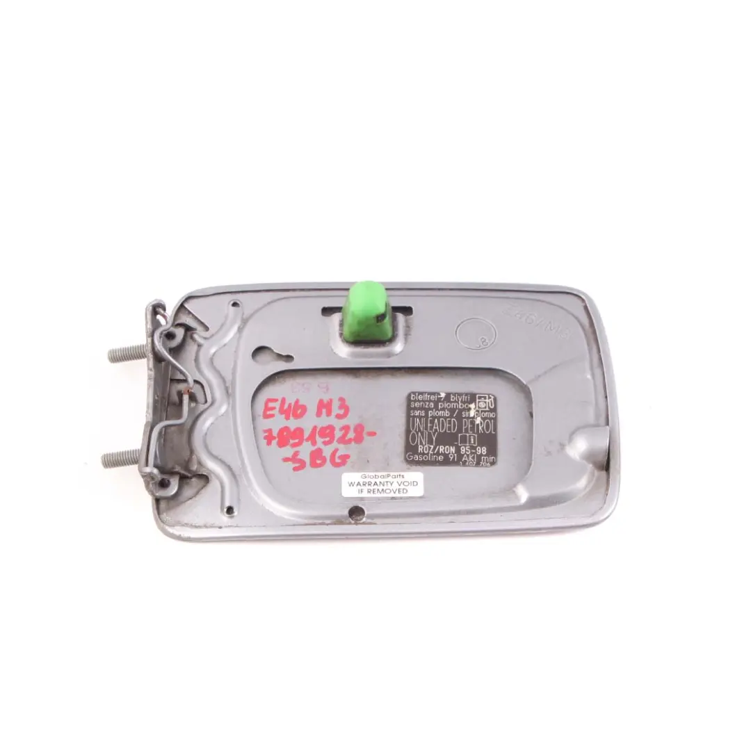 Flap Cover BMW E46 M3 Fill In Flap Filler Cap Silbergrau Silver Grey A08 to Fuel with Part number 8208246 Fuel Flap Cover BMW E46 M3 Fill In Flap Filler Cap Silbergrau Silver Grey A08 - SKU 2695524-SBG - Part number 8208246