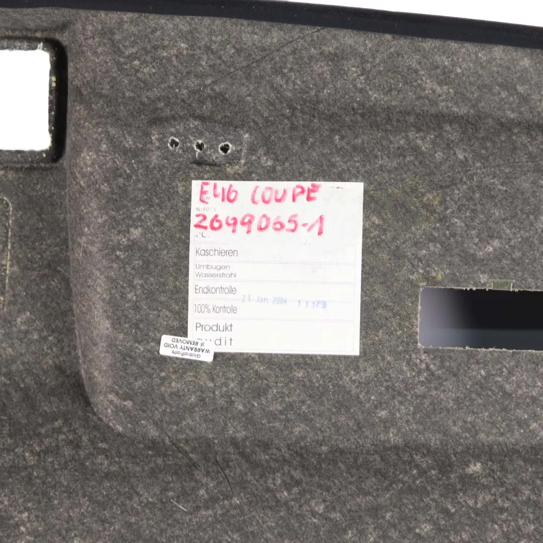 M-Sport Headlining Roof Lining Black Trim Panel Cover to BMW 3 Series E46 Coupe with Part number 2699065 BMW 3 Series E46 Coupe M-Sport Headlining Roof Lining Black Trim Panel Cover - SKU 2699065-1 - Part number 2699065