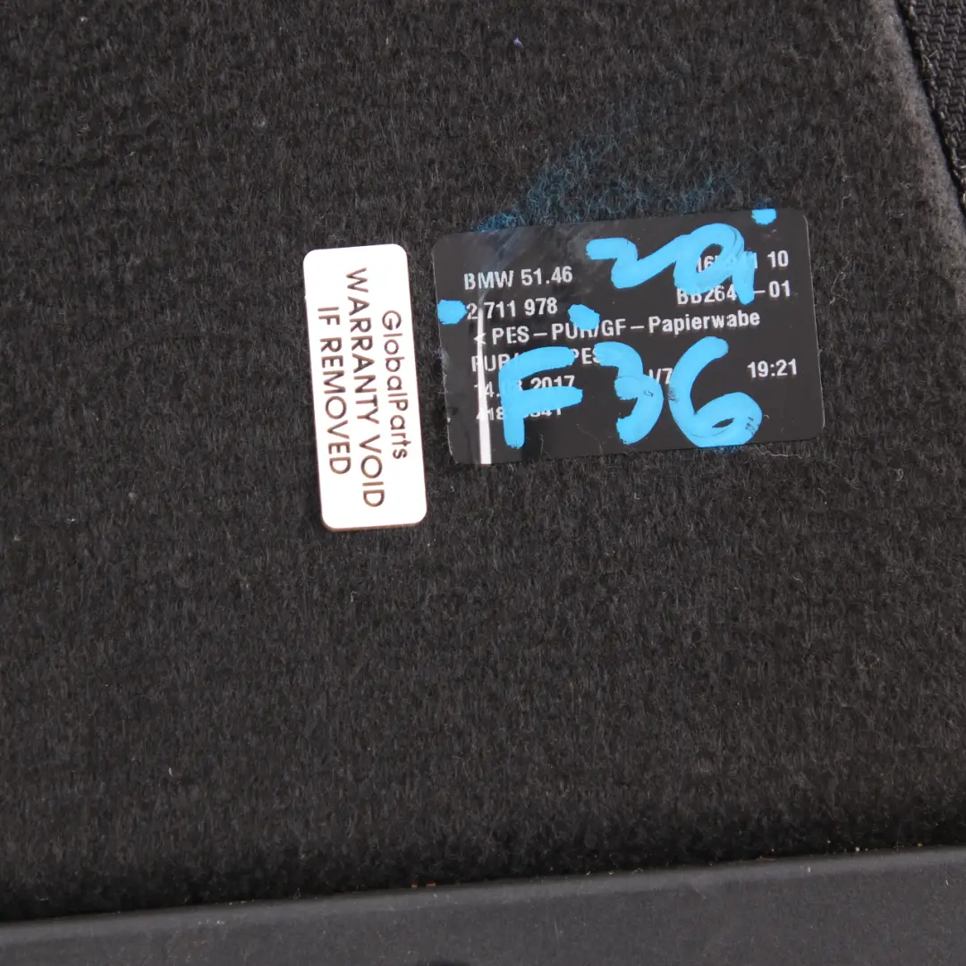 Bandeja Trasera Para Maletero Panel Del Maletero Antracita para BMW F36 con número de pieza 2711978 BMW F36 Bandeja Trasera Para Maletero Panel Del Maletero Antracita - SKU 2711978 - Número de pieza 2711978