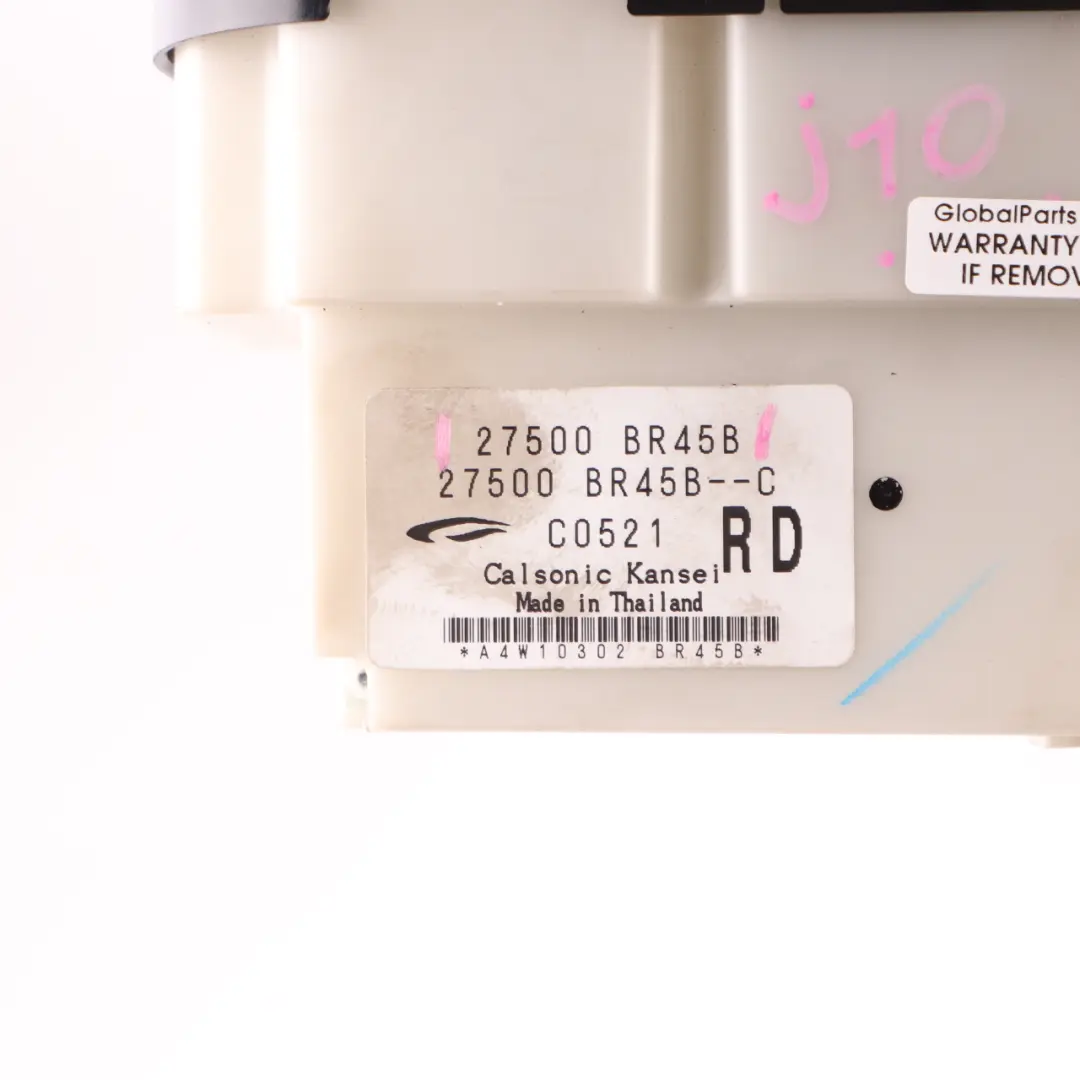 Quashqai J10 MK1 Heater Climate Control A/C Unit Switch Panel to Nissan with Part number 27500BR45B Nissan Quashqai J10 MK1 Heater Climate Control A/C Unit Switch Panel - SKU 27500BR45B - Part number 27500BR45B