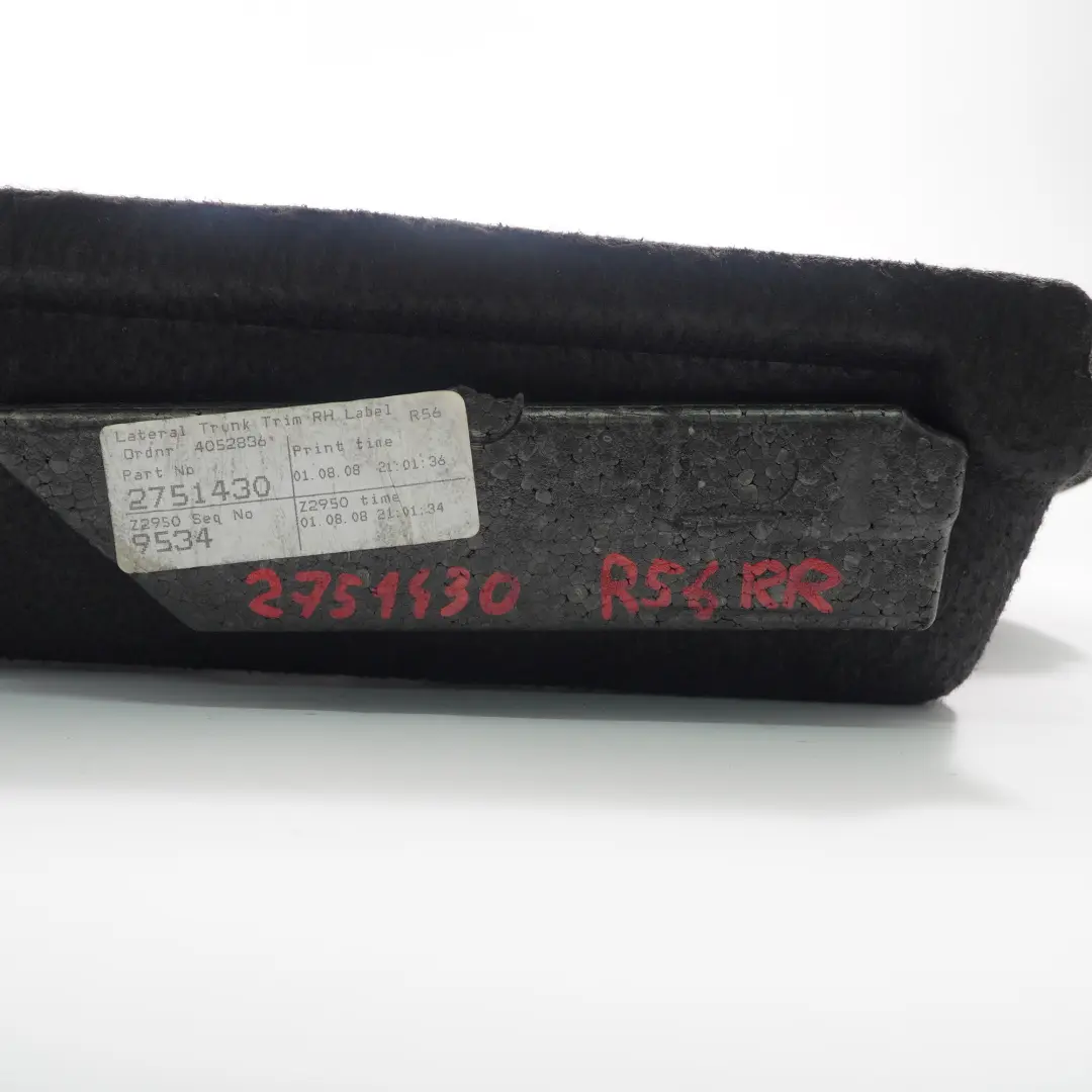 Copertura Posteriore Destra Rivestimento Pannello Laterale per Mini R56 con numero di parte 2751430 Mini R56 Copertura Posteriore Destra Rivestimento Pannello Laterale - SKU 2751430-1 - Numero di parte 2751430