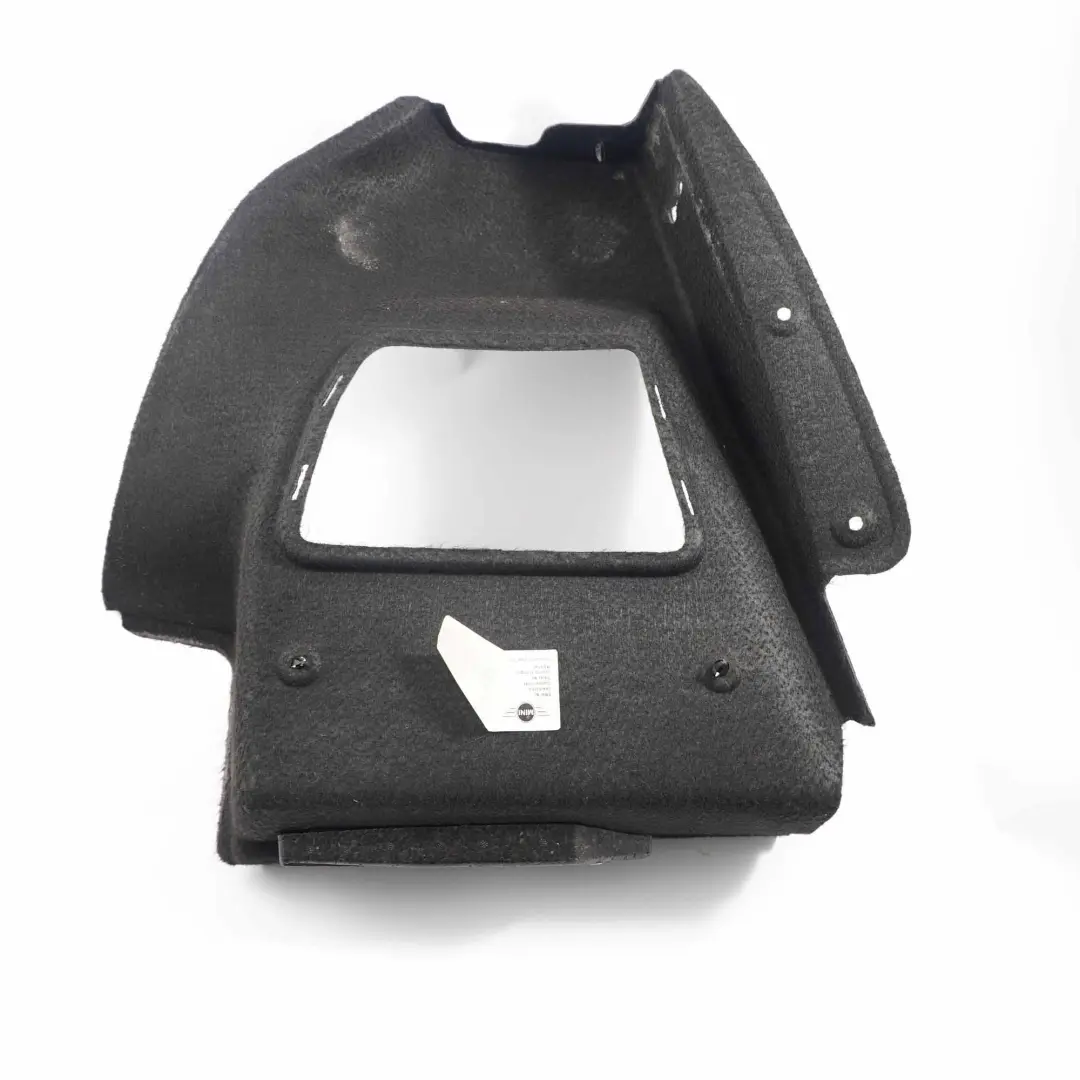 Trunk Trim Cover Rear Right O/S Boot Lateral Panel Covering to Mini R56 with Part number 2751430 Mini R56 Trunk Trim Cover Rear Right O/S Boot Lateral Panel Covering - SKU 2751430-1 - Part number 2751430
