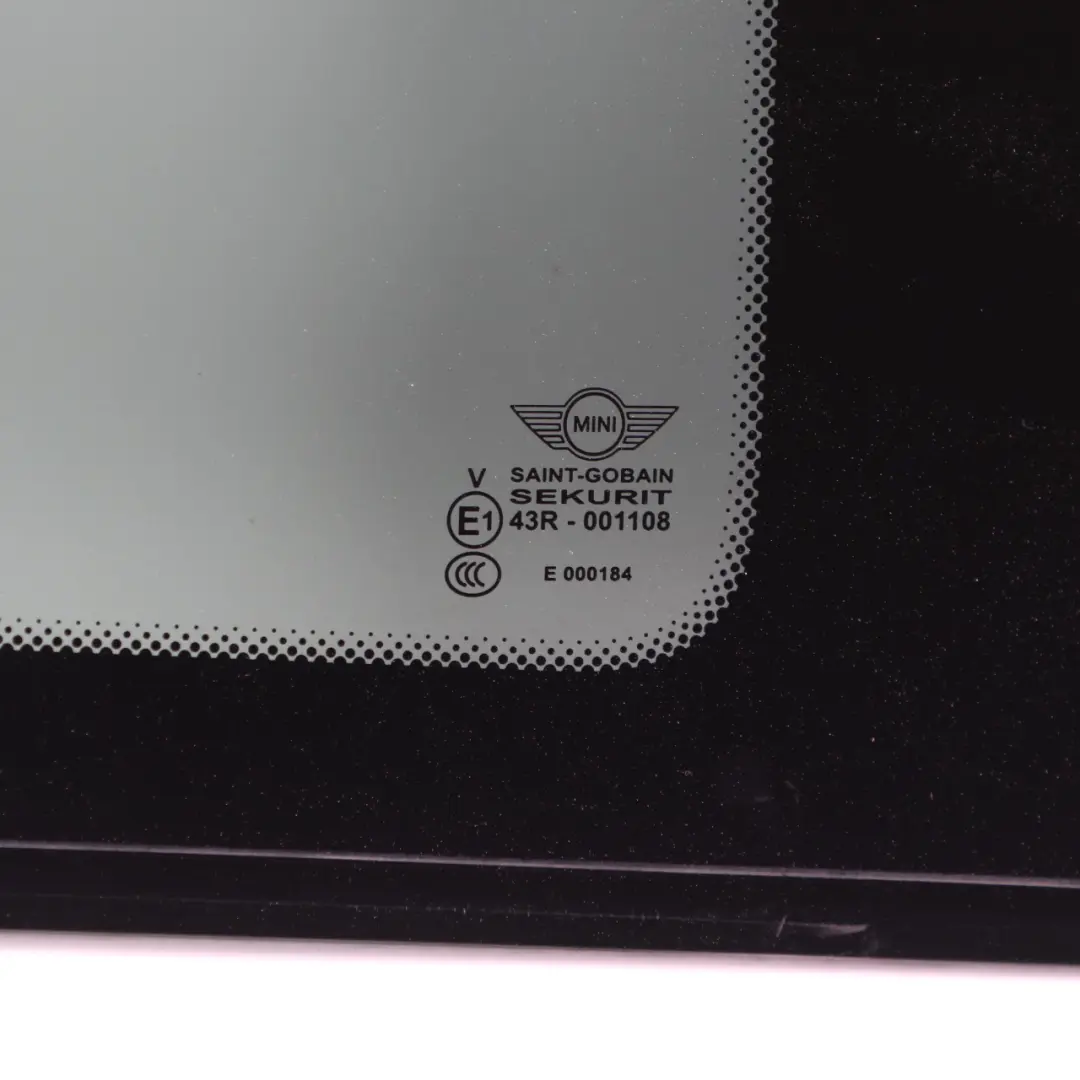Quarter Side Window Glass Tinted Black Rear Right O/S to Mini Cooper One R56 with Part number 51372751628 Mini Cooper One R56 Quarter Side Window Glass Tinted Black Rear Right O/S - SKU 2751628-1 - Part number 51372751628