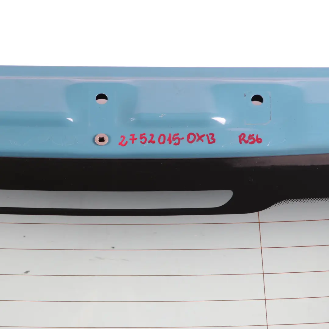 Boot Trunk Lid Tailgate Rear Panel Oxygen Blue - A74 to Mini R56 with Part number 2752015 Mini R56 Boot Trunk Lid Tailgate Rear Panel Oxygen Blue - A74 - SKU 2752015-OXB - Part number 2752015