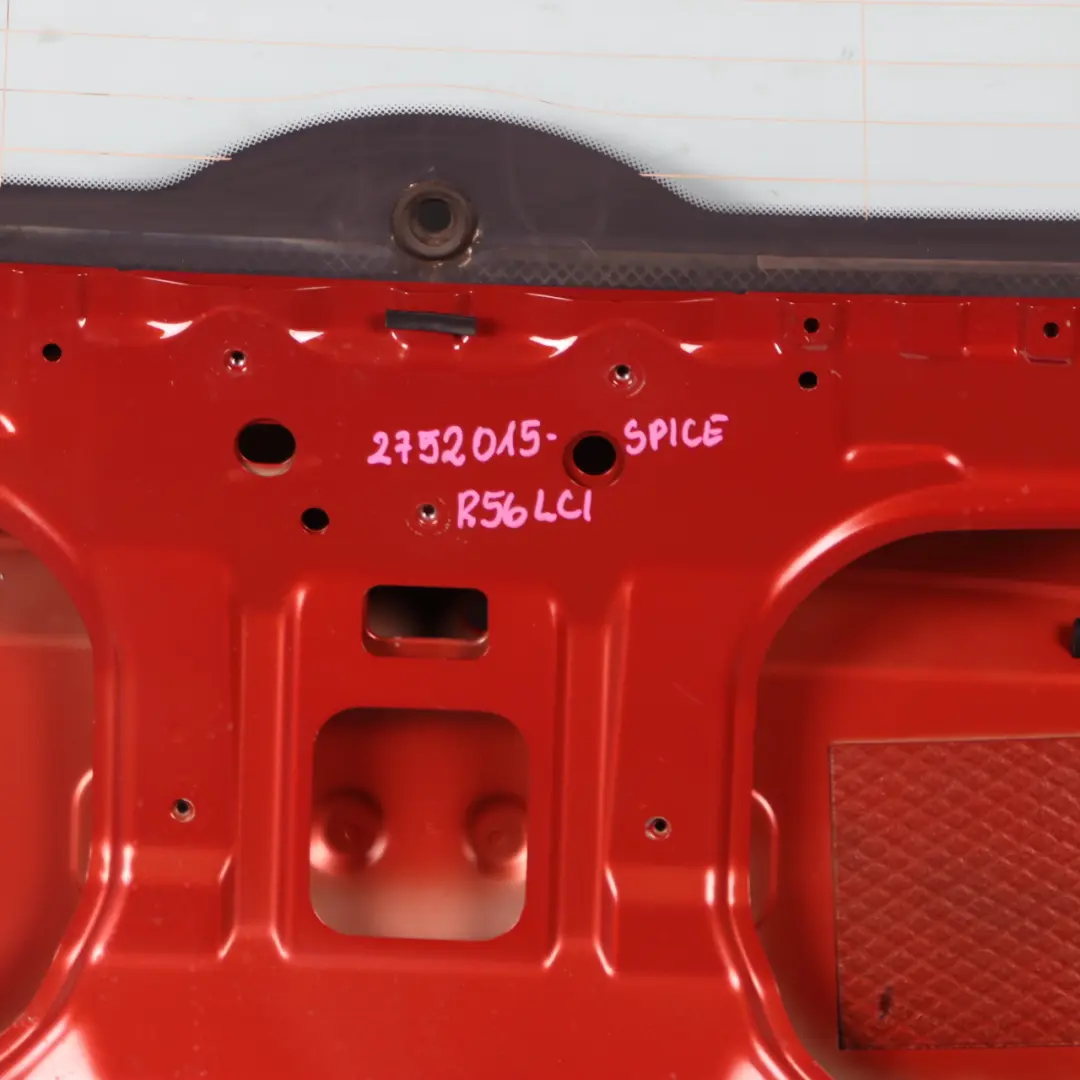 Boot Trunk Lid Tailgate Panel Lid Spice Orange Metallic - B23 to Mini R56 with Part number 2752015 Mini R56 Boot Trunk Lid Tailgate Panel Lid Spice Orange Metallic - B23 - SKU 2752015-SPICE - Part number 2752015