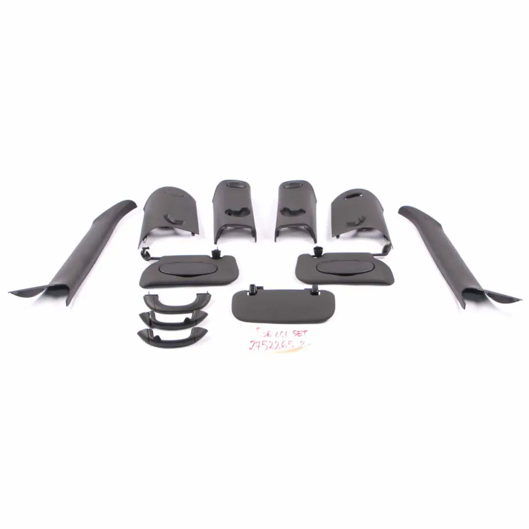 Mini R56 Roof Headlining Trims Covers Pillars Sun Visor Carbon Black Set - SKU 2752265-2 - Part number 2752265