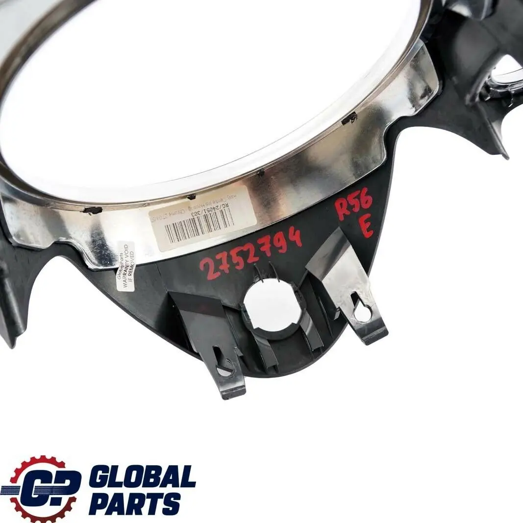 Salpicadero Instrumentos Embellecedor Tapa Cromo para Mini Cooper R55 R56 R57 R58 con número de pieza 2752794 Mini Cooper R55 R56 R57 R58 Salpicadero Instrumentos Embellecedor Tapa Cromo - SKU 2752794 - Número de pieza 2752794