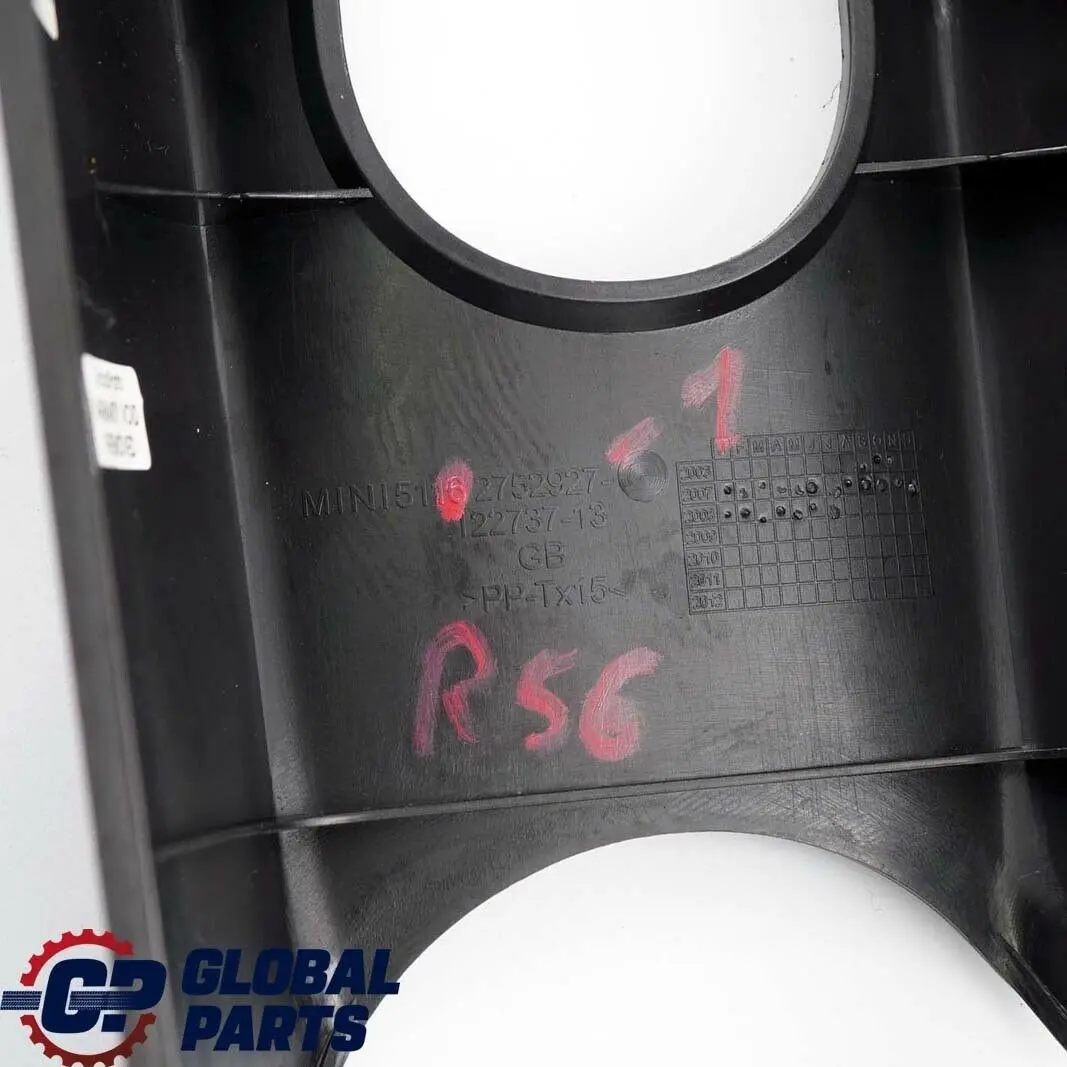 Mini Cooper One R55 R56 R57 Consola Central Portavasos Carbono Negro - SKU 2752927-1 - Número de pieza 2752927