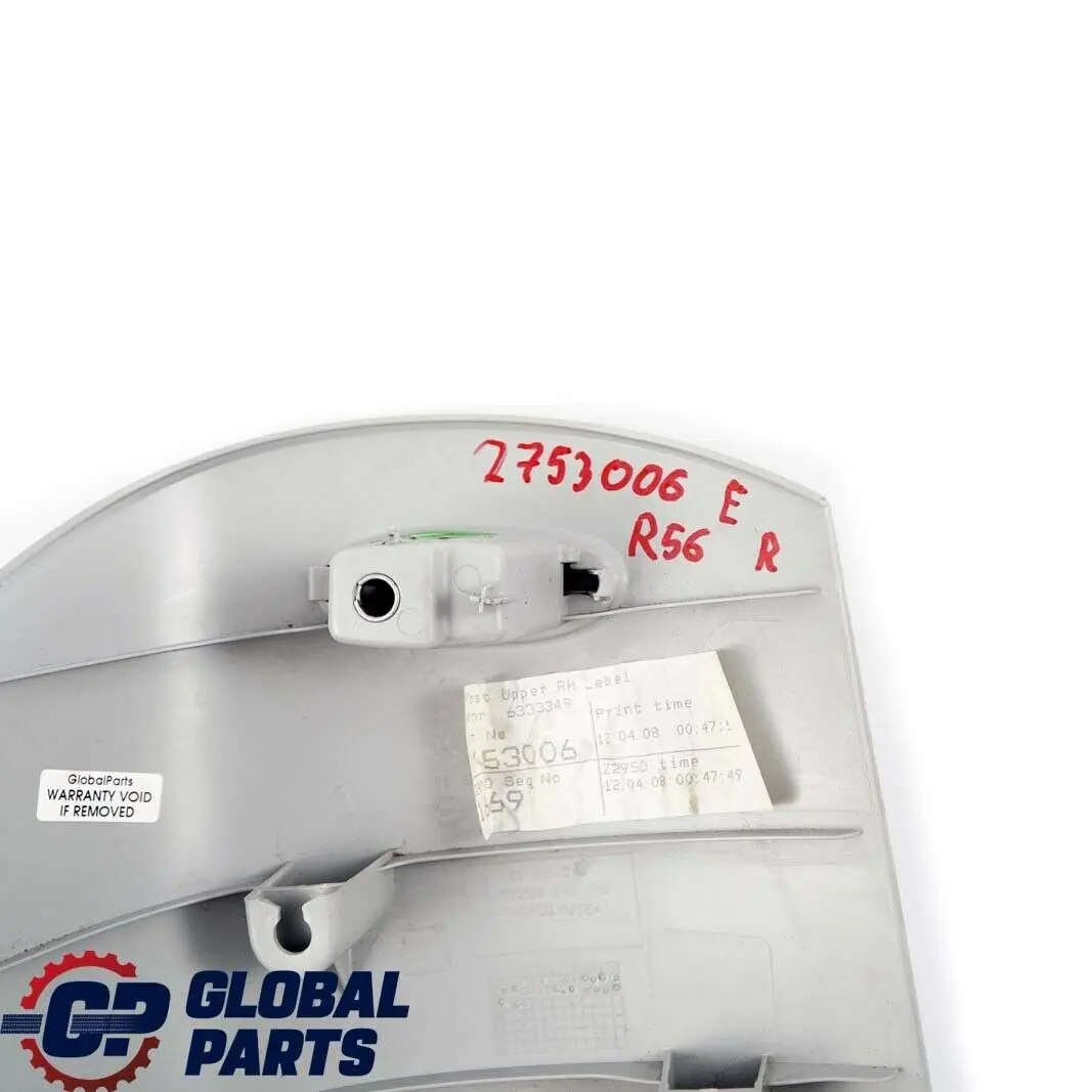 Mini R56 Trim Cover Column C Pillar Right O/S Hellgrau - SKU 2753006 - Part number 2753006