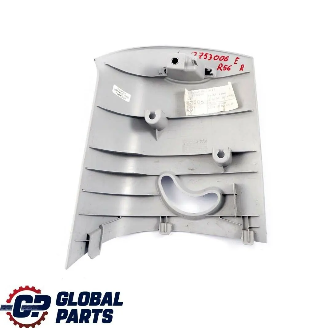 Copertura Rivestimento Montante C Destro Grigio Chiaro per Mini R56 con numero di parte 2753006 Mini R56 Copertura Rivestimento Montante C Destro Grigio Chiaro - SKU 2753006 - Numero di parte 2753006