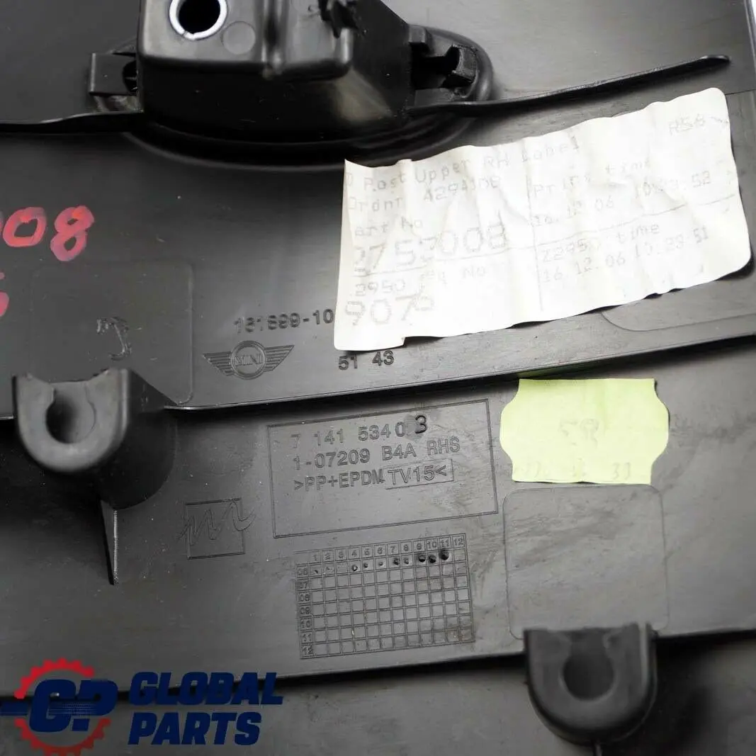 Mini Cooper One R56 LCI Cache Colonne C Droite Carbone Noir 7141534 - SKU 2753008 - Numéro de pièce 2753008