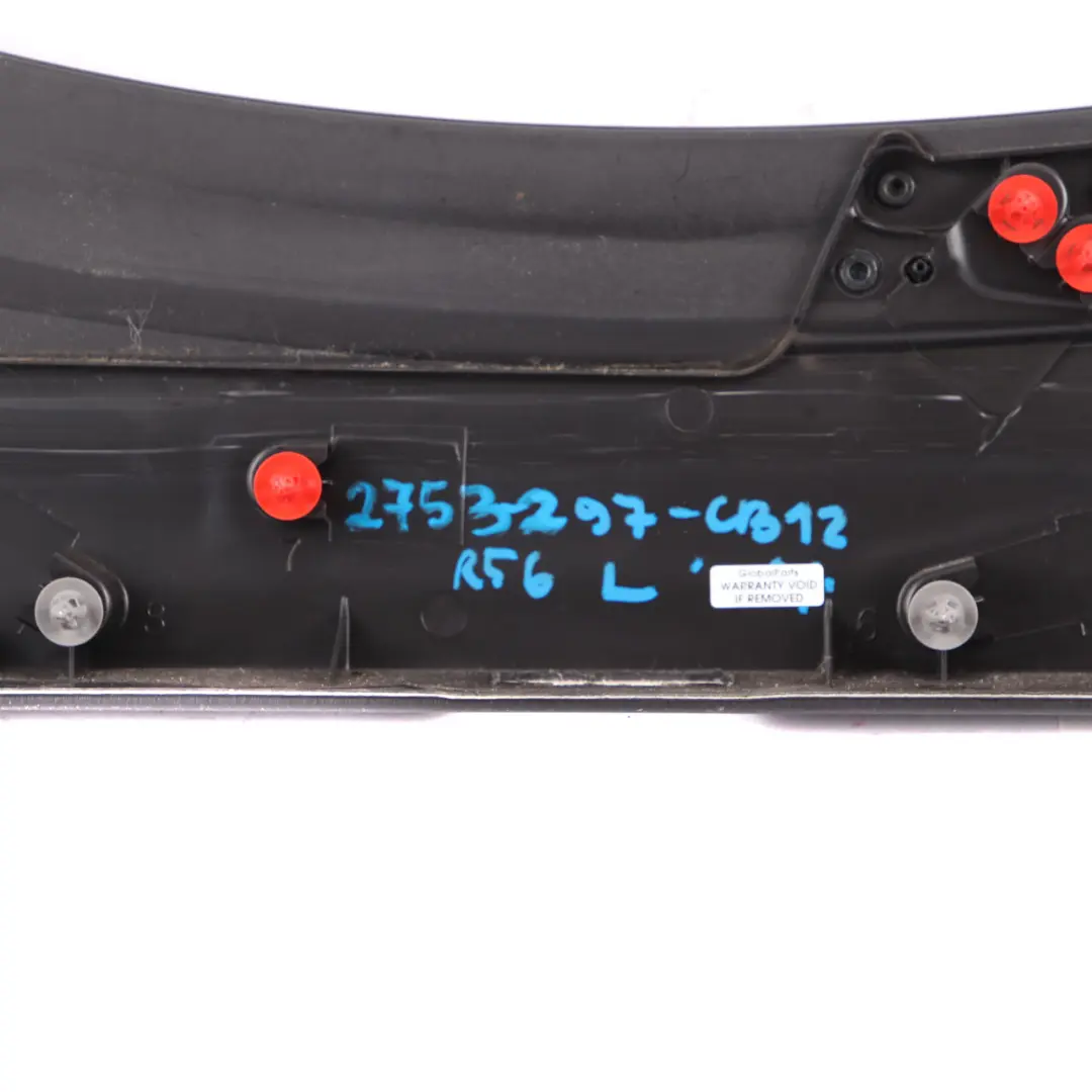 Door Card Trim Panel Left N/S Chrome Black to Mini Cooper 12 R55 R56 with Part number 2753297 Mini Cooper 12 R55 R56 Door Card Trim Panel Left N/S Chrome Black - SKU 2753297-CB12 - Part number 2753297