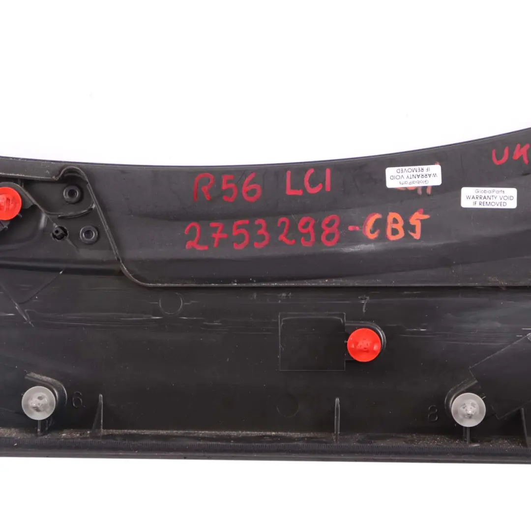 Door Card R57 Trim Panel Right O/S Carbon Piano Black Silver to Mini R55 R56 with Part number 2753298 Mini R55 R56 Door Card R57 Trim Panel Right O/S Carbon Piano Black Silver - SKU 2753298-CB5 - Part number 2753298