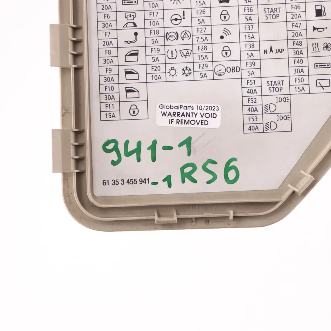 Mini Cooper R55 R56 Sicherungskasten Etikett Zierleiste Abdeckung Beige 3455941 - SKU 2753382 - Teilenummer 2753382