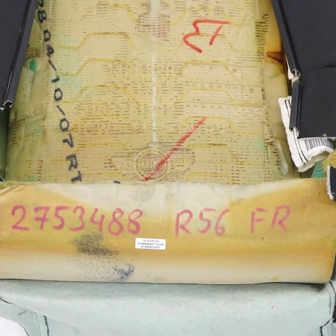 Gąbka Oparcie Osłona Fotela Prawe Skóra Materiał do Mini R56 o numerze 2753488 Mini R56 Gąbka Oparcie Osłona Fotela Prawe Skóra Materiał - SKU 2753488-2 - Numer Części 2753488