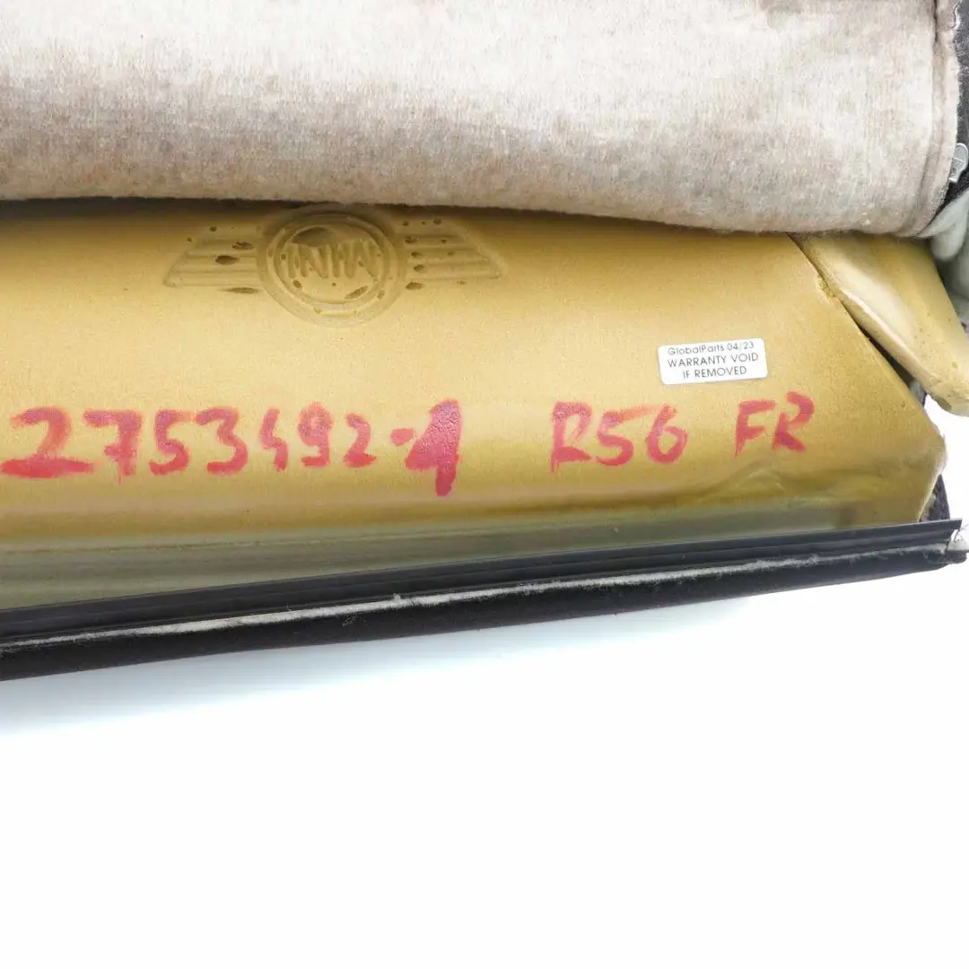 Mini R55 R56 Delantero Derecho Sport Asiento Respaldo Medio Cuero Tela Negro - SKU 2753492-1 - Número de pieza 2753492