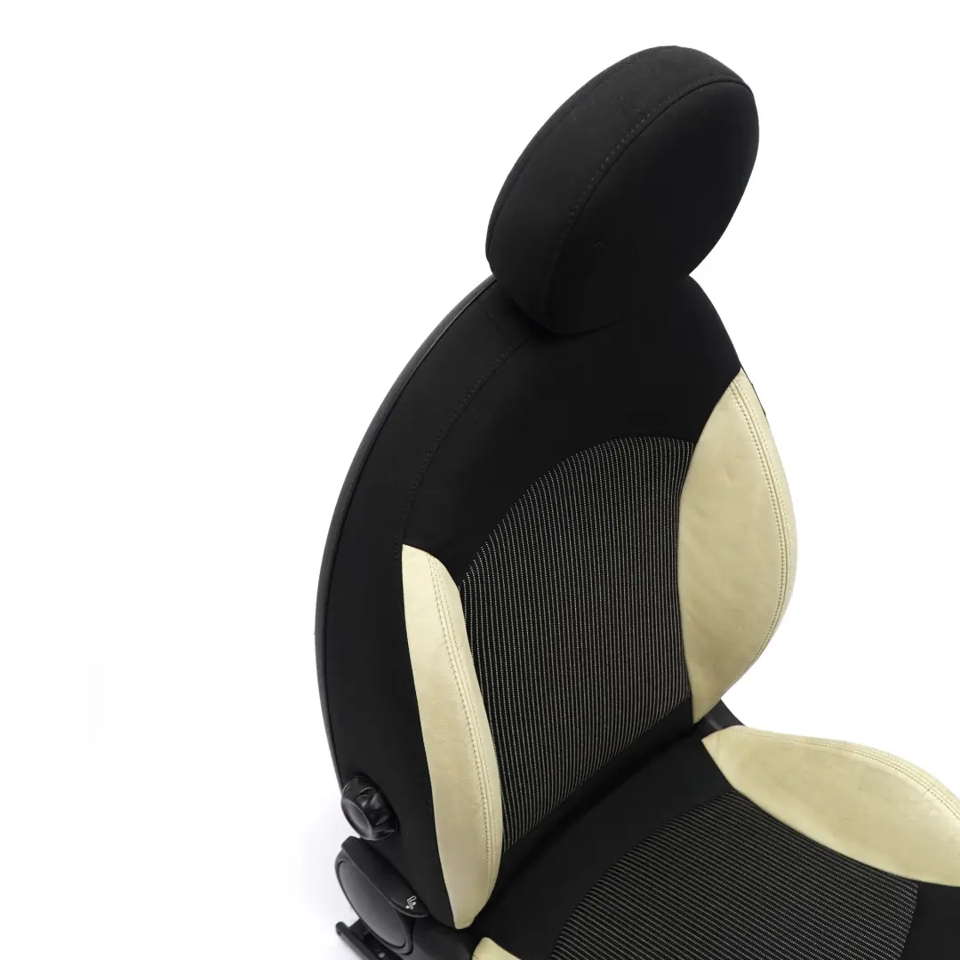 MINI Cooper R56 R57 Vorne Links Sitz Sportsitz Stoff / Leder Cremeweiss - SKU 2753493-3 - Teilenummer 2753493