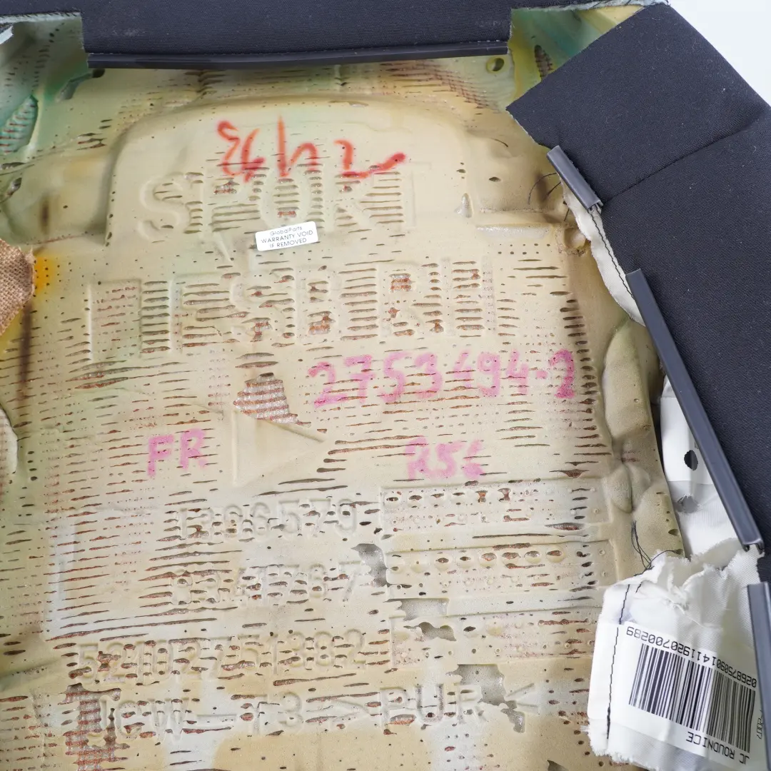 Schienale Mini R55 R56 R57 Anteriore Destro Basic Cover Tessuto Panno Nero per  con numero di parte 2753494  Schienale Mini R55 R56 R57 Anteriore Destro Basic Cover Tessuto Panno Nero - SKU 2753494-2 - Numero di parte 2753494