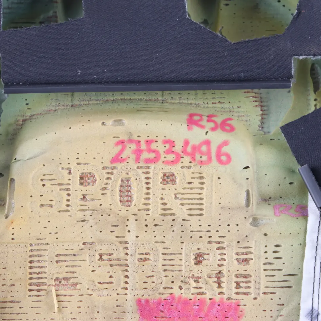 Backrest Mini R55 R56 R57 Front Right O/S Sport Cover Cloth Leather Blue to Seat with Part number 2753496 Seat Backrest Mini R55 R56 R57 Front Right O/S Sport Cover Cloth Leather Blue - SKU 2753496 - Part number 2753496