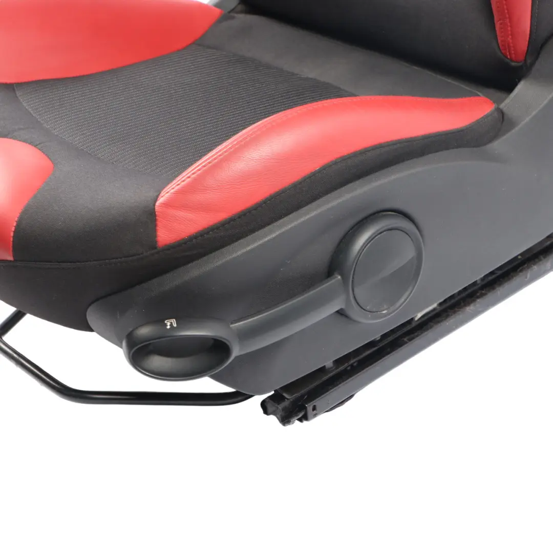 Front Seat Left N/S Sport Seat Cloth Fabric Red Leather Heated to Mini R55 R56 with Part number 2753497 Mini R55 R56 Front Seat Left N/S Sport Seat Cloth Fabric Red Leather Heated - SKU 2753497-2 - Part number 2753497
