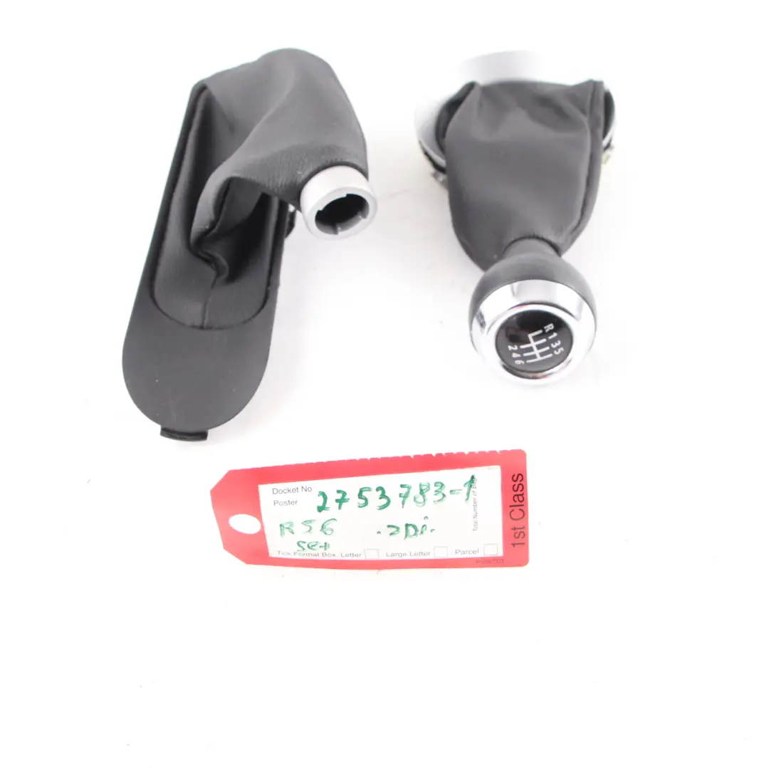 Schaltknauf 6-Gang Faltenbalg Hebel Handbremse Leder Schwarz Set für Mini R55 R56 mit Teilenummer 2753783 Mini R55 R56 Schaltknauf 6-Gang Faltenbalg Hebel Handbremse Leder Schwarz Set - SKU 2753783-1 - Teilenummer 2753783