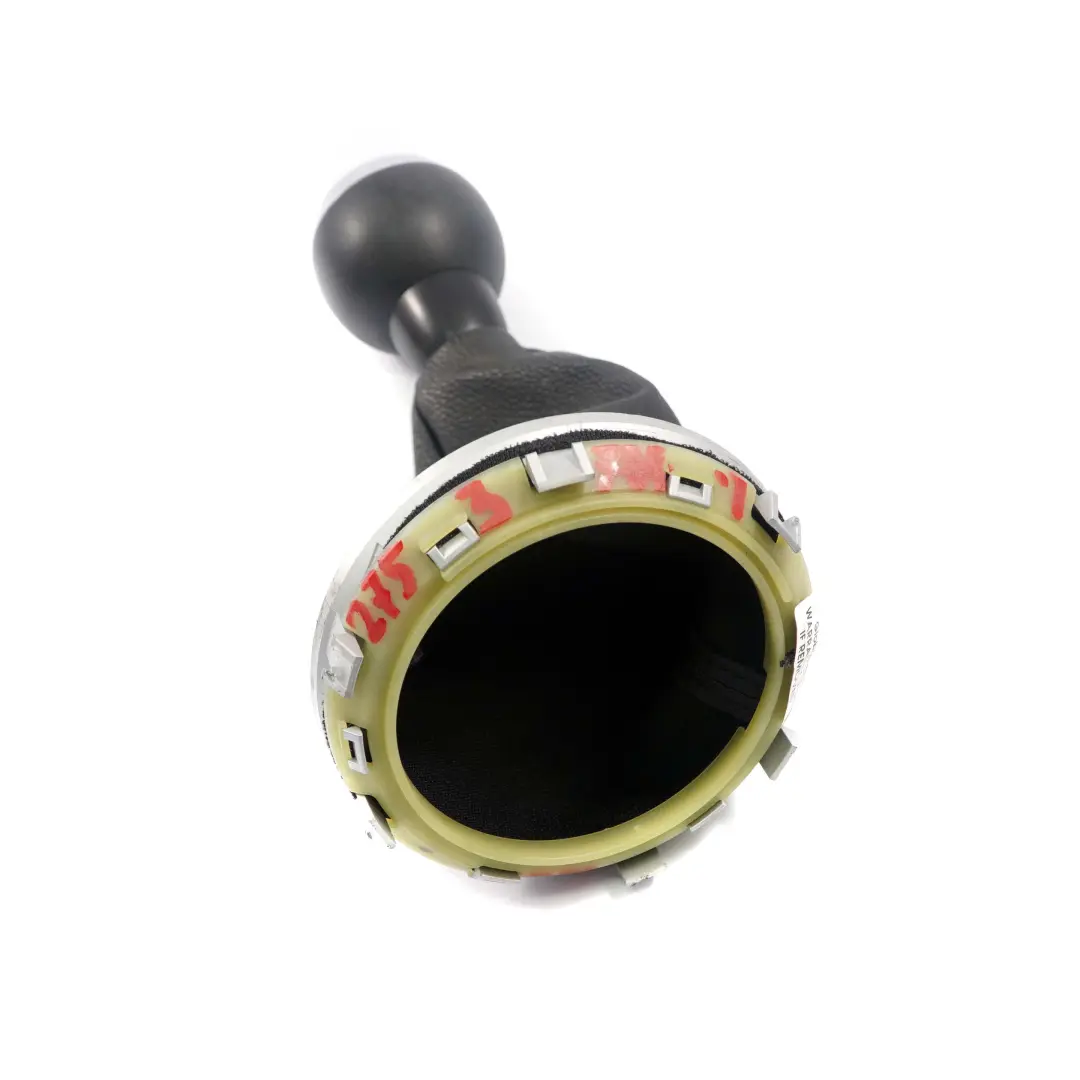 Pomo De La palanca De cambios Funda De cuero Negro Anillo De plata para Mini R56 R58 con número de pieza 2753784 Mini R56 R58 Pomo De La palanca De cambios Funda De cuero Negro Anillo De plata - SKU 2753784-1 - Número de pieza 2753784