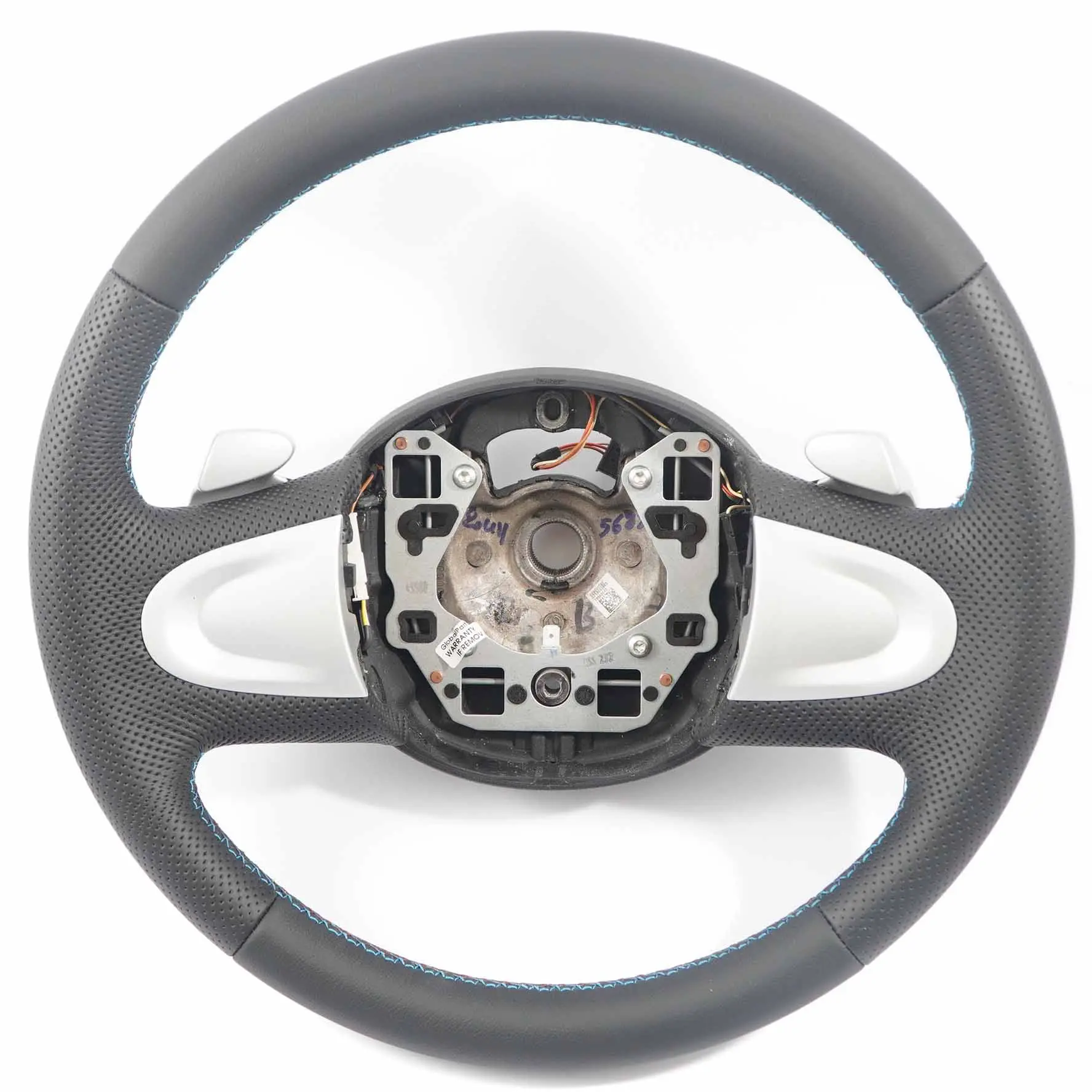 Mini Cooper R56 NEW Black Leather Sport Look Steering Wheel Paddle M-threads