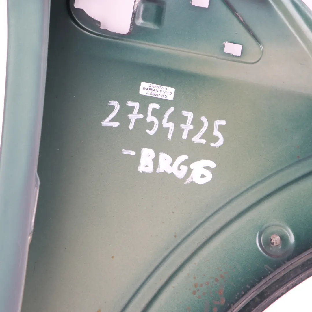 Side Panel Wing Front Left N/S Racing Green Metallic A67 to Mini Cooper One R55 R56 with Part number 2754725 Mini Cooper One R55 R56 Side Panel Wing Front Left N/S Racing Green Metallic A67 - SKU 2754725-BRG6 - Part number 2754725