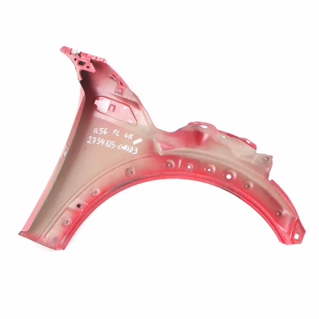 Side Panel Front Left Wing N/S Chili Red - 851 to Mini Cooper R55 R56 R57 R58 with Part number 2754725 Mini Cooper R55 R56 R57 R58 Side Panel Front Left Wing N/S Chili Red - 851 - SKU 2754725-CHRED - Part number 2754725