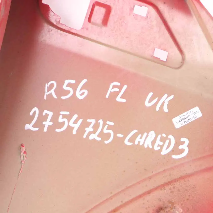 Side Panel Front Left Wing N/S Chili Red - 851 to Mini Cooper R55 R56 R57 R58 with Part number 2754725 Mini Cooper R55 R56 R57 R58 Side Panel Front Left Wing N/S Chili Red - 851 - SKU 2754725-CHRED - Part number 2754725