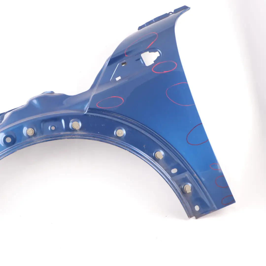 Side Wing Panel Front Left N/S Fender R55 R57 Lightning Blue - A63 to Mini R56 with Part number 2754725 Mini R56 Side Wing Panel Front Left N/S Fender R55 R57 Lightning Blue - A63 - SKU 2754725-LB14 - Part number 2754725