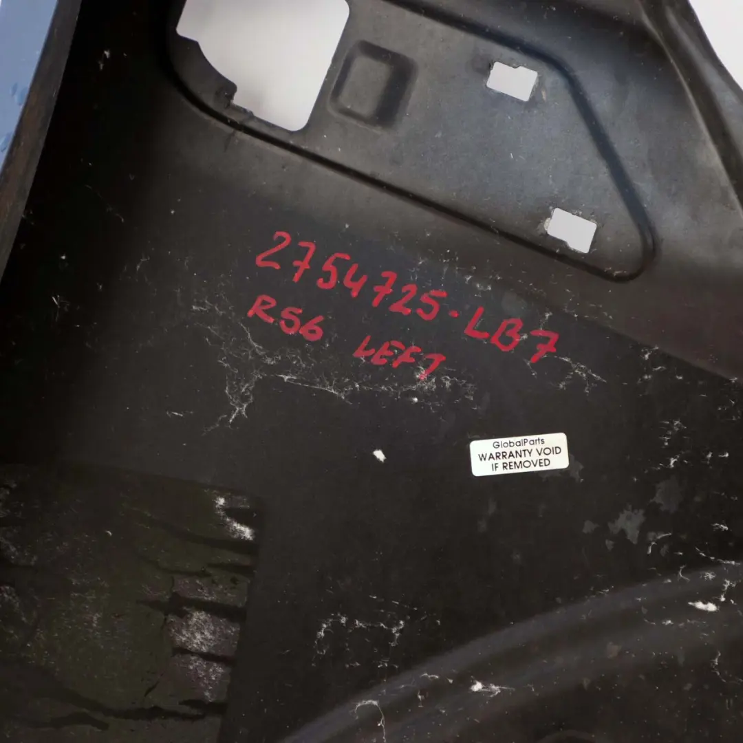 Panel Lateral Delantero Ala Izquierda Azul Rayo - A63 para Mini Cooper R55 R56 R57 con número de pieza 2754725 Mini Cooper R55 R56 R57 Panel Lateral Delantero Ala Izquierda Azul Rayo - A63 - SKU 2754725-LB7 - Número de pieza 2754725