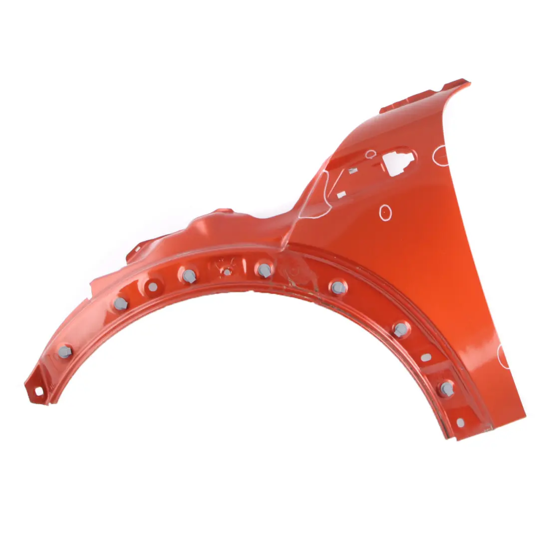 Side Panel Front Left Wing N/S Spice Orange - B23 to Mini Cooper R55 R56 R57 with Part number 2754725 Mini Cooper R55 R56 R57 Side Panel Front Left Wing N/S Spice Orange - B23 - SKU 2754725-SPICE - Part number 2754725