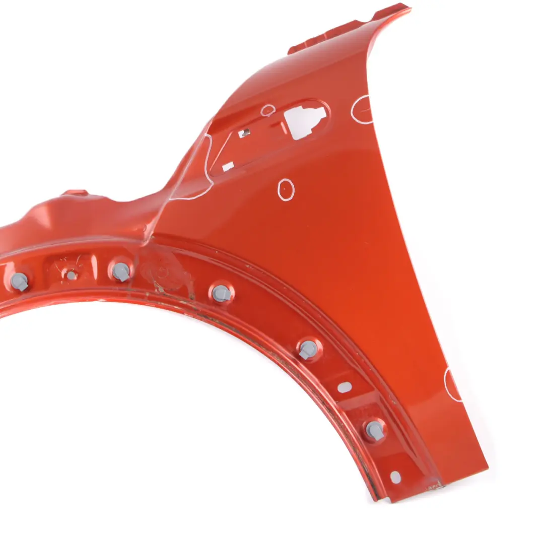 Side Panel Front Left Wing N/S Spice Orange - B23 to Mini Cooper R55 R56 R57 with Part number 2754725 Mini Cooper R55 R56 R57 Side Panel Front Left Wing N/S Spice Orange - B23 - SKU 2754725-SPICE - Part number 2754725