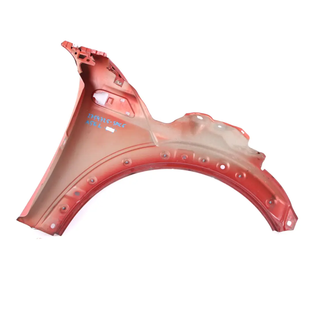 Side Panel Front Left Wing N/S Spice Orange - B23 to Mini Cooper R55 R56 R57 with Part number 2754725 Mini Cooper R55 R56 R57 Side Panel Front Left Wing N/S Spice Orange - B23 - SKU 2754725-SPICE - Part number 2754725