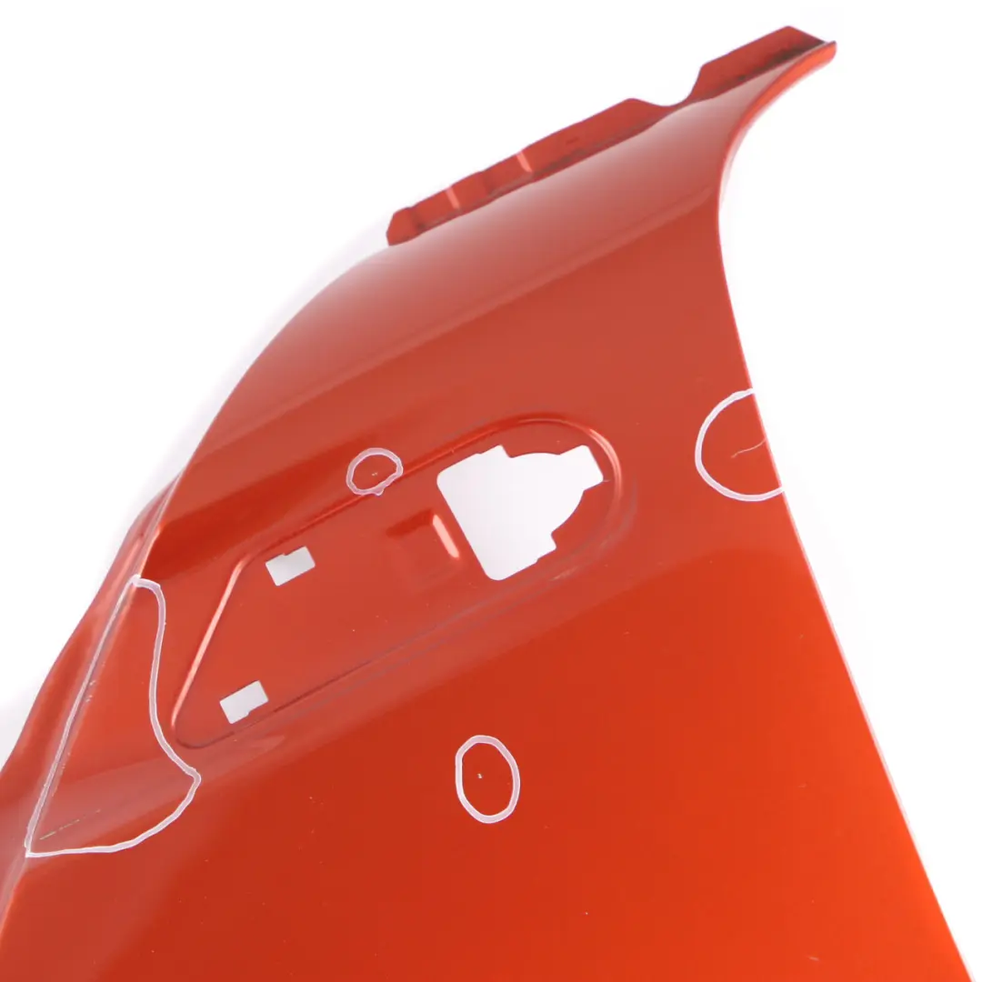Side Panel Front Left Wing N/S Spice Orange - B23 to Mini Cooper R55 R56 R57 with Part number 2754725 Mini Cooper R55 R56 R57 Side Panel Front Left Wing N/S Spice Orange - B23 - SKU 2754725-SPICE - Part number 2754725