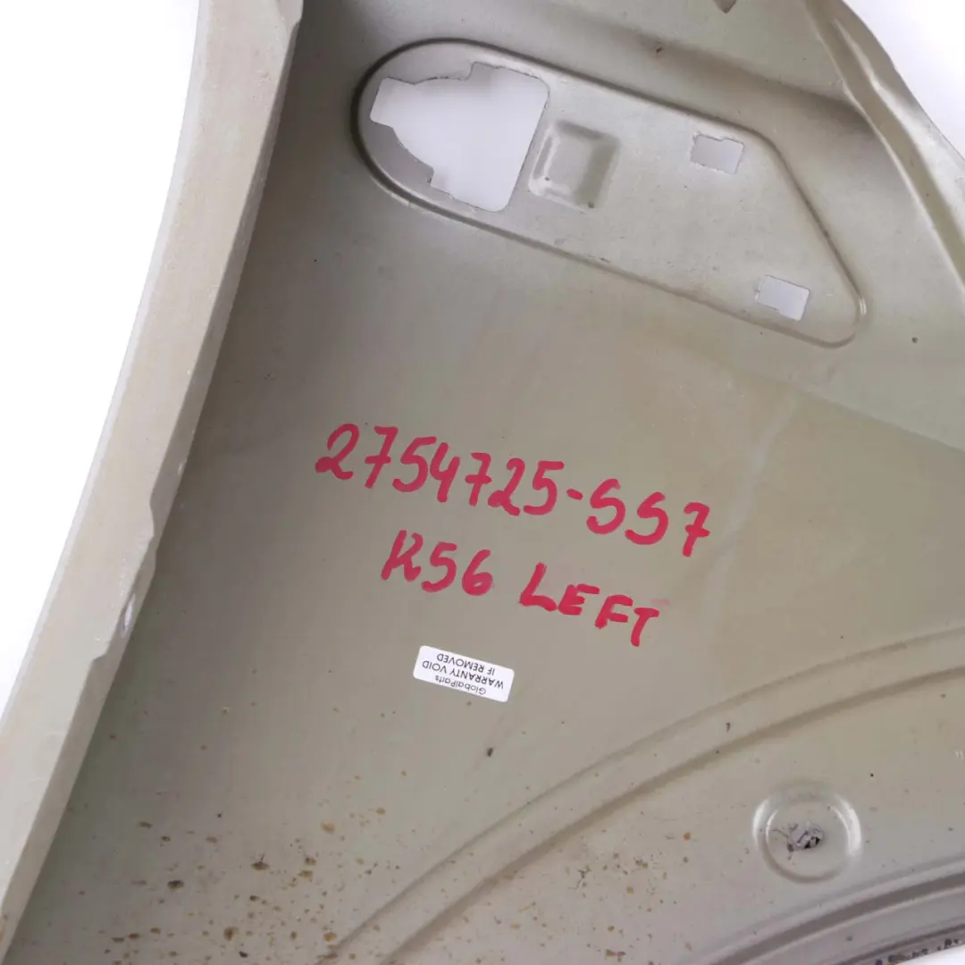 Side Panel Front Left Wing N/S Sparkling Silver to MINI Cooper 7 R55 R56 R57 with Part number MINI Cooper 7 R55 R56 R57 Side Panel Front Left Wing N/S Sparkling Silver - SKU 2754725-SS7 - Part number