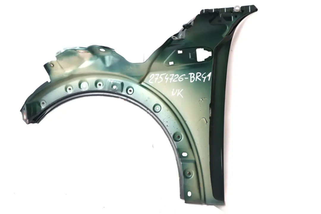 Seitenwand vorne rechts Kotflügel British Racing Green für BMW MINI 3 R55 R56 R57 mit Teilenummer 2754726 BMW MINI 3 R55 R56 R57 Seitenwand vorne rechts Kotflügel British Racing Green - SKU 2754726-BRG3 - Teilenummer 2754726