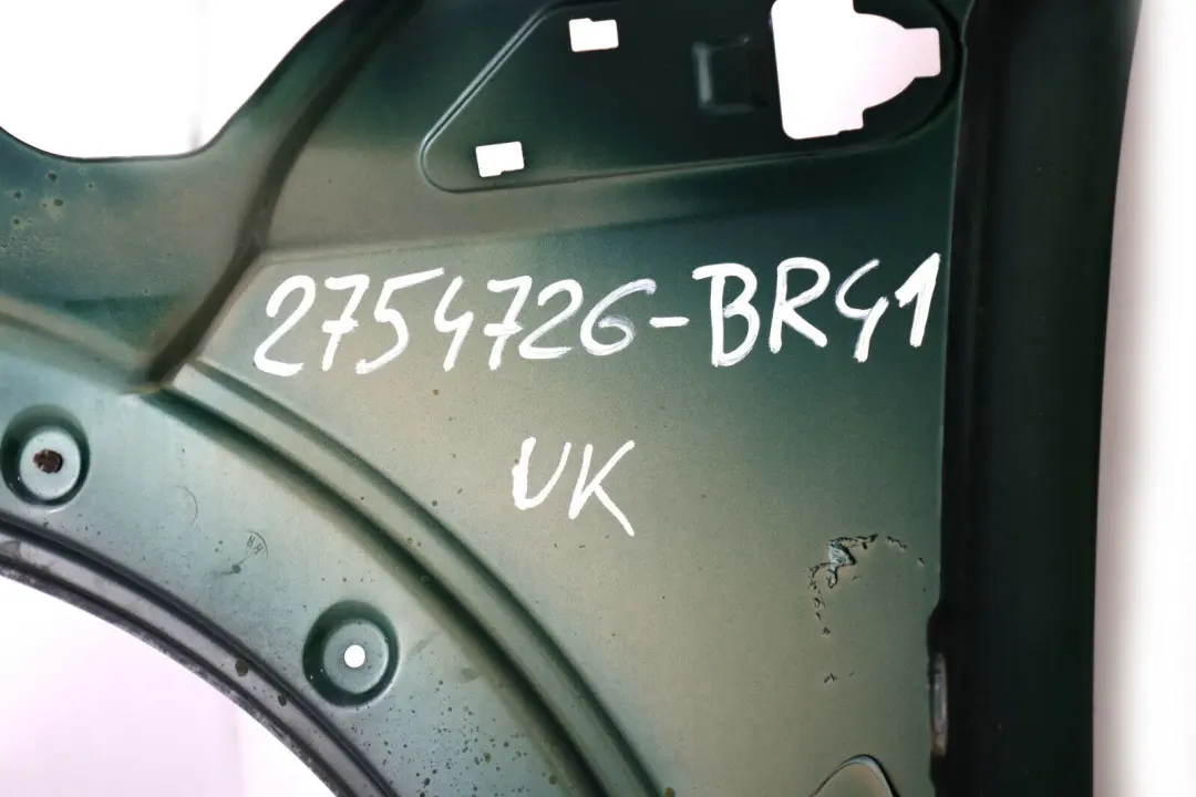 Side Panel Front Right Wing O/S British Green to BMW MINI Cooper 3 R55 R56 R57 R58 with Part number 2754726 BMW MINI Cooper 3 R55 R56 R57 R58 Side Panel Front Right Wing O/S British Green - SKU 2754726-BRG3 - Part number 2754726