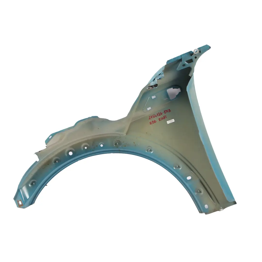 Side Panel Front Right Wing O/S Oxygen Blue A74 to Mini Cooper R55 R56 R57 with Part number 2754726 Mini Cooper R55 R56 R57 Side Panel Front Right Wing O/S Oxygen Blue A74 - SKU 2754726-OXB - Part number 2754726