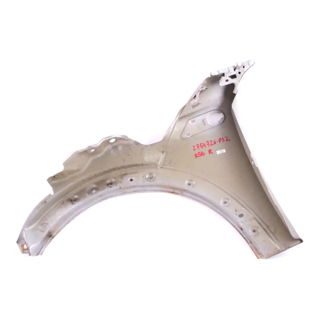 Pannello laterale ala anteriore destra Argento puro per MINI R55 R56 R57 R58 con numero di parte 2754726 MINI R55 R56 R57 R58 Pannello laterale ala anteriore destra Argento puro - SKU 2754726-PS2 - Numero di parte 2754726