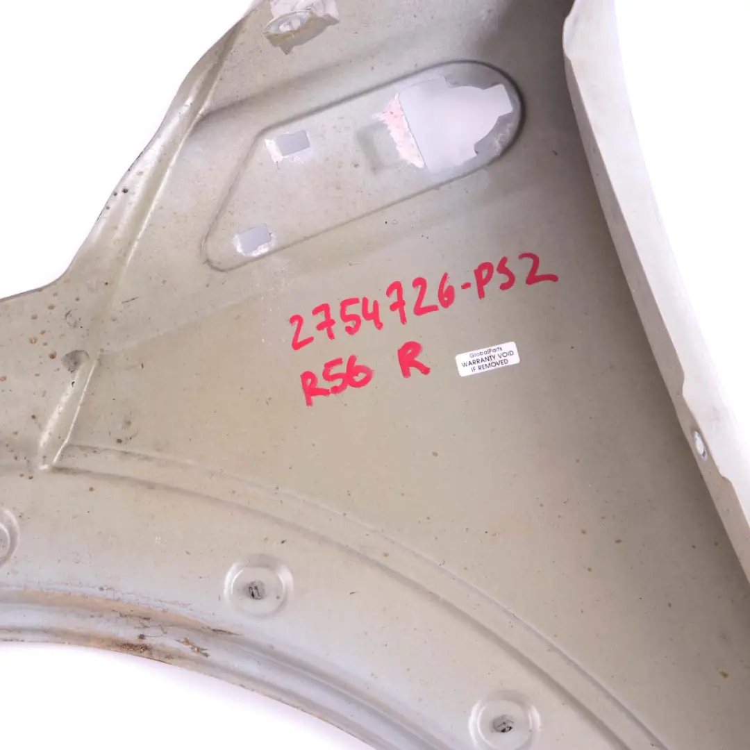 MINI R55 R56 R57 R58 Pannello laterale ala anteriore destra Argento puro - SKU 2754726-PS2 - Numero di parte 2754726