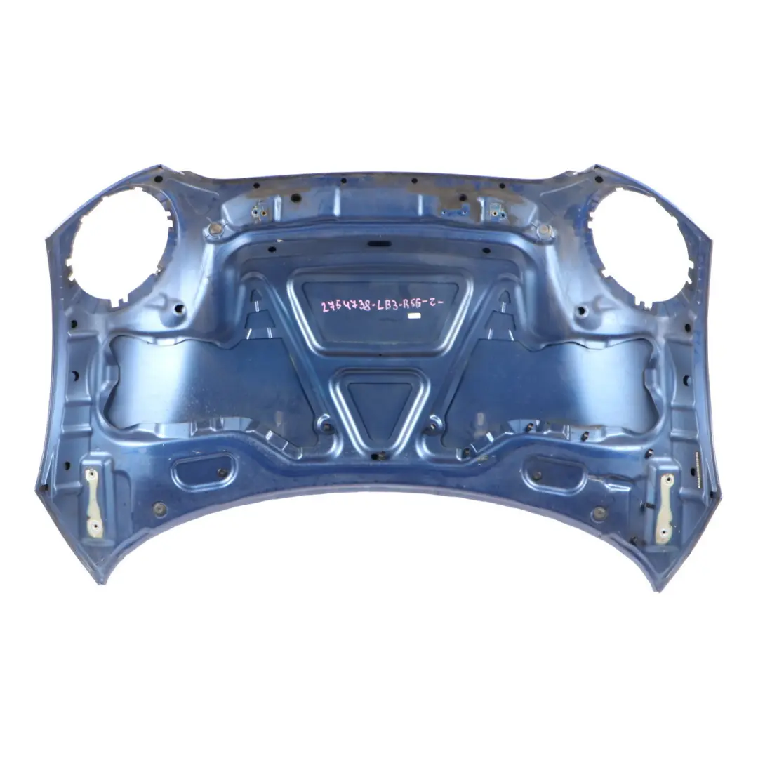 Hood Bonnet Engine Cover Panel Lightning Blue Metallic - A63 to Mini R55 R56 with Part number 2754738 Mini R55 R56 Hood Bonnet Engine Cover Panel Lightning Blue Metallic - A63 - SKU 2754738-LB3 - Part number 2754738