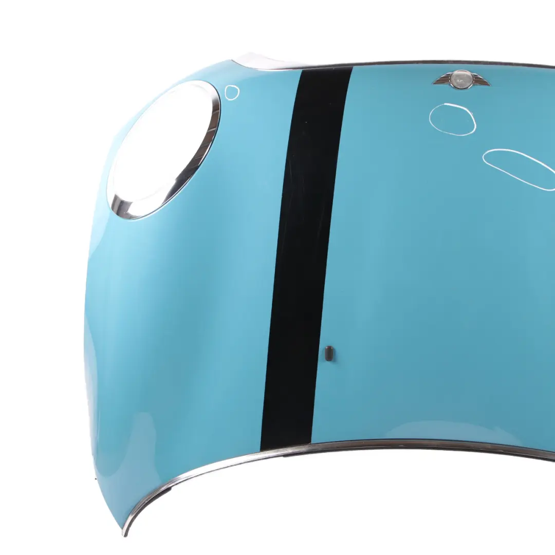 Hood Bonnet Engine Cover Panel R55 R57 Oxygen Blue - A74 to Mini R56 with Part number 2754738 Mini R56 Hood Bonnet Engine Cover Panel R55 R57 Oxygen Blue - A74 - SKU 2754738-OXB - Part number 2754738