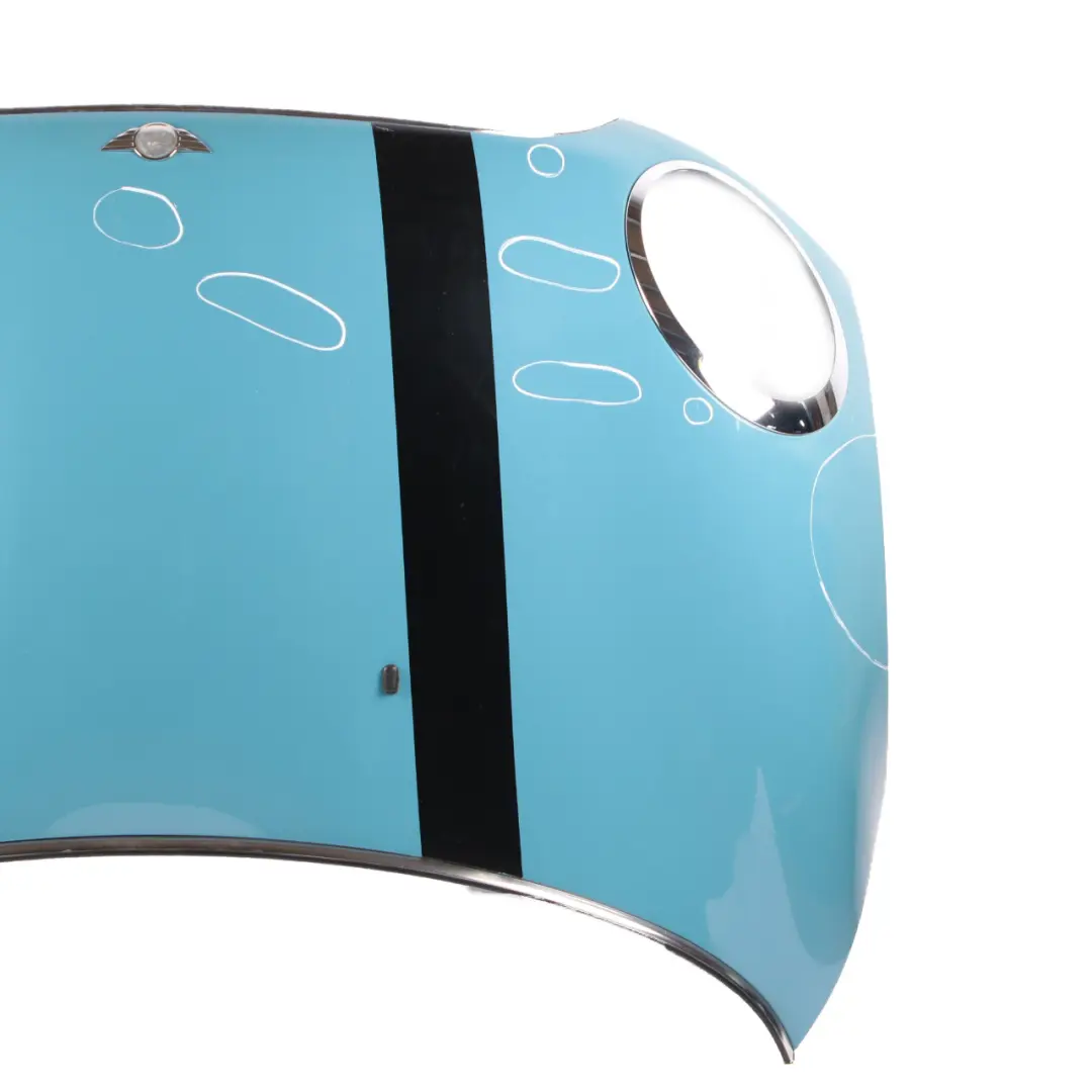 Hood Bonnet Engine Cover Panel R55 R57 Oxygen Blue - A74 to Mini R56 with Part number 2754738 Mini R56 Hood Bonnet Engine Cover Panel R55 R57 Oxygen Blue - A74 - SKU 2754738-OXB - Part number 2754738
