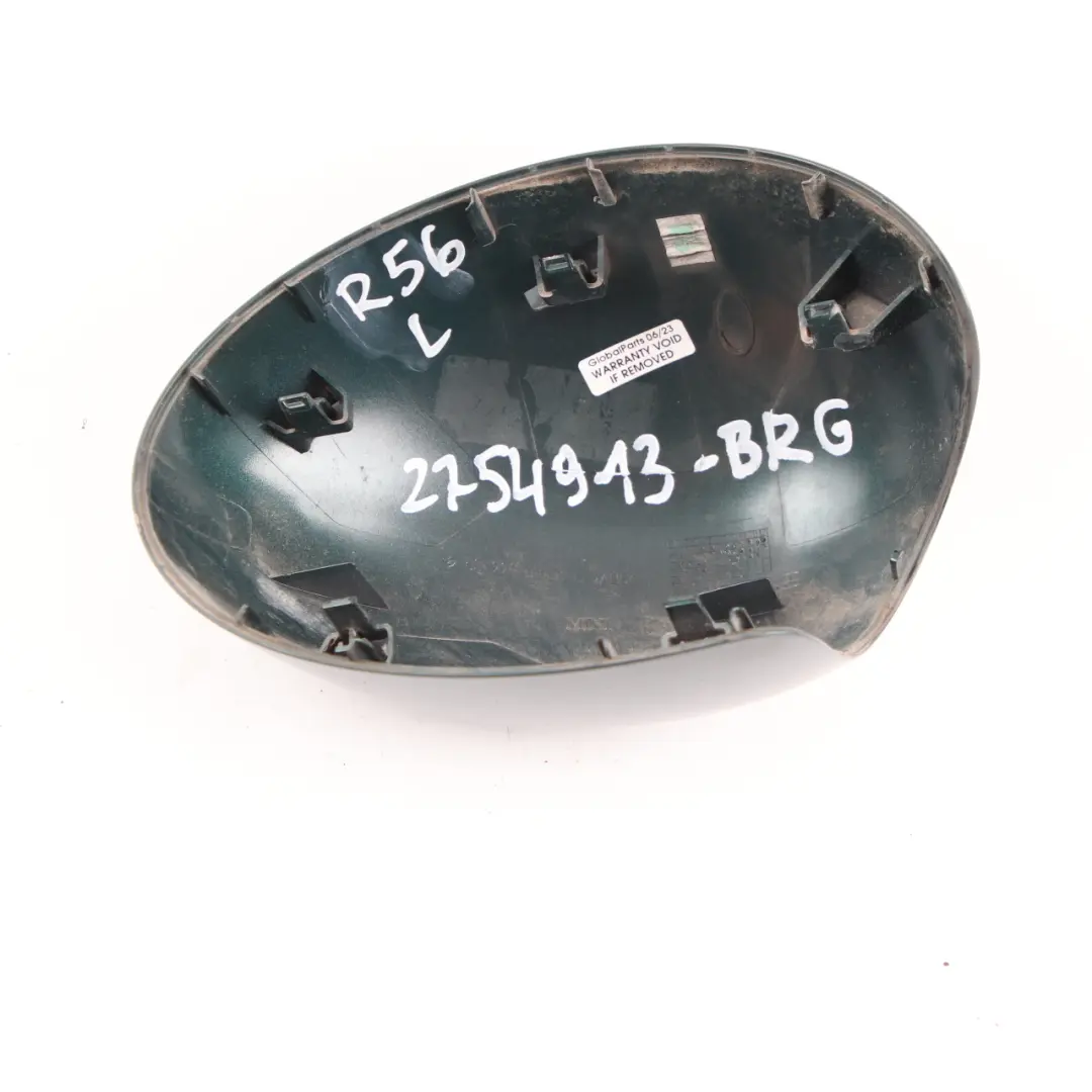 Wing Mirror Cover Mini R55 R56 R60 Cap Casing Left N/S British Racing Green A67 to with Part number 2754913 Wing Mirror Cover Mini R55 R56 R60 Cap Casing Left N/S British Racing Green A67 - SKU 2754913-BRG - Part number 2754913