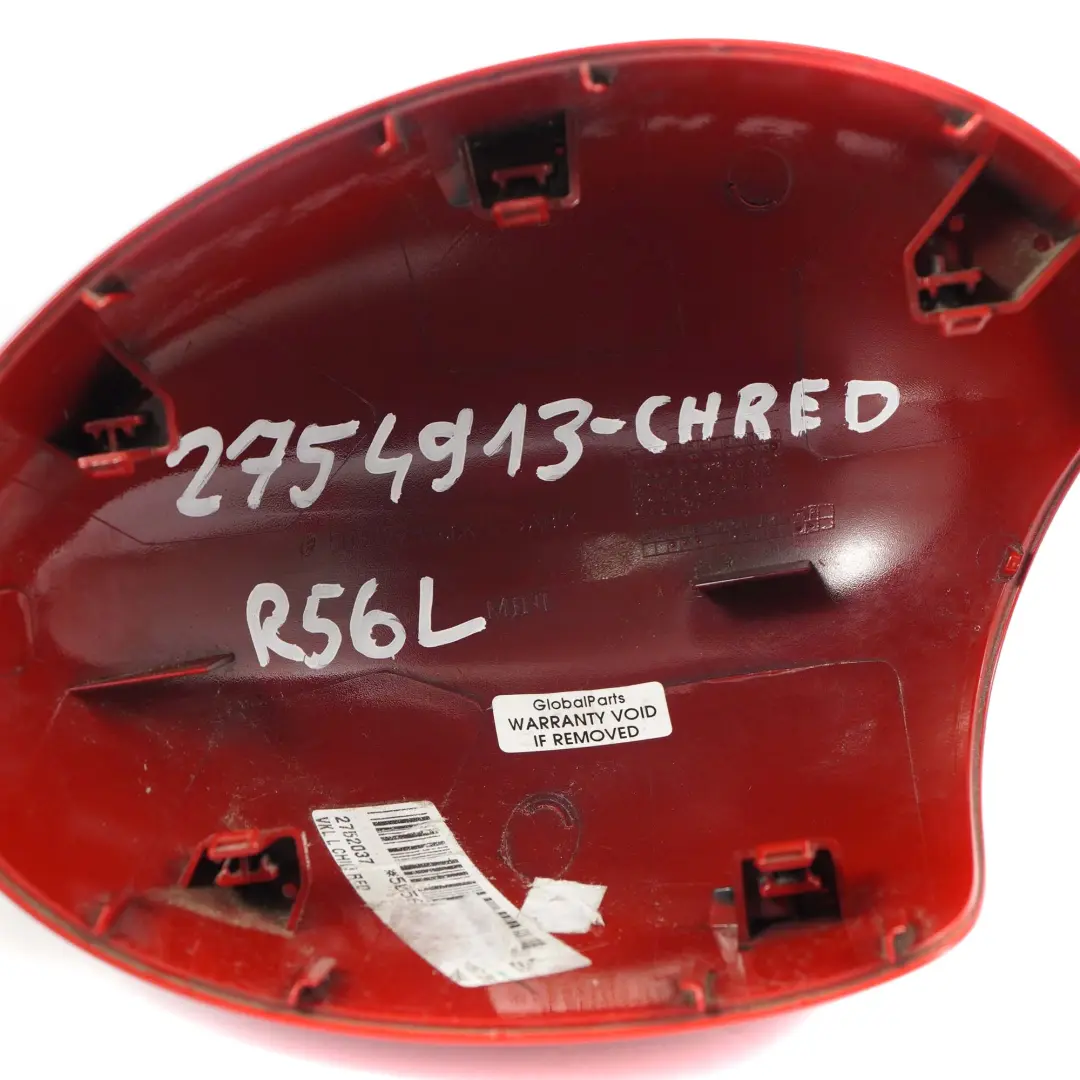  Espejo Retrovisor Mini Cooper R55 R56 R60 Tapa Izquierda Chili Rojo 851 - SKU 2754913-CHRED - Número de pieza 2754913