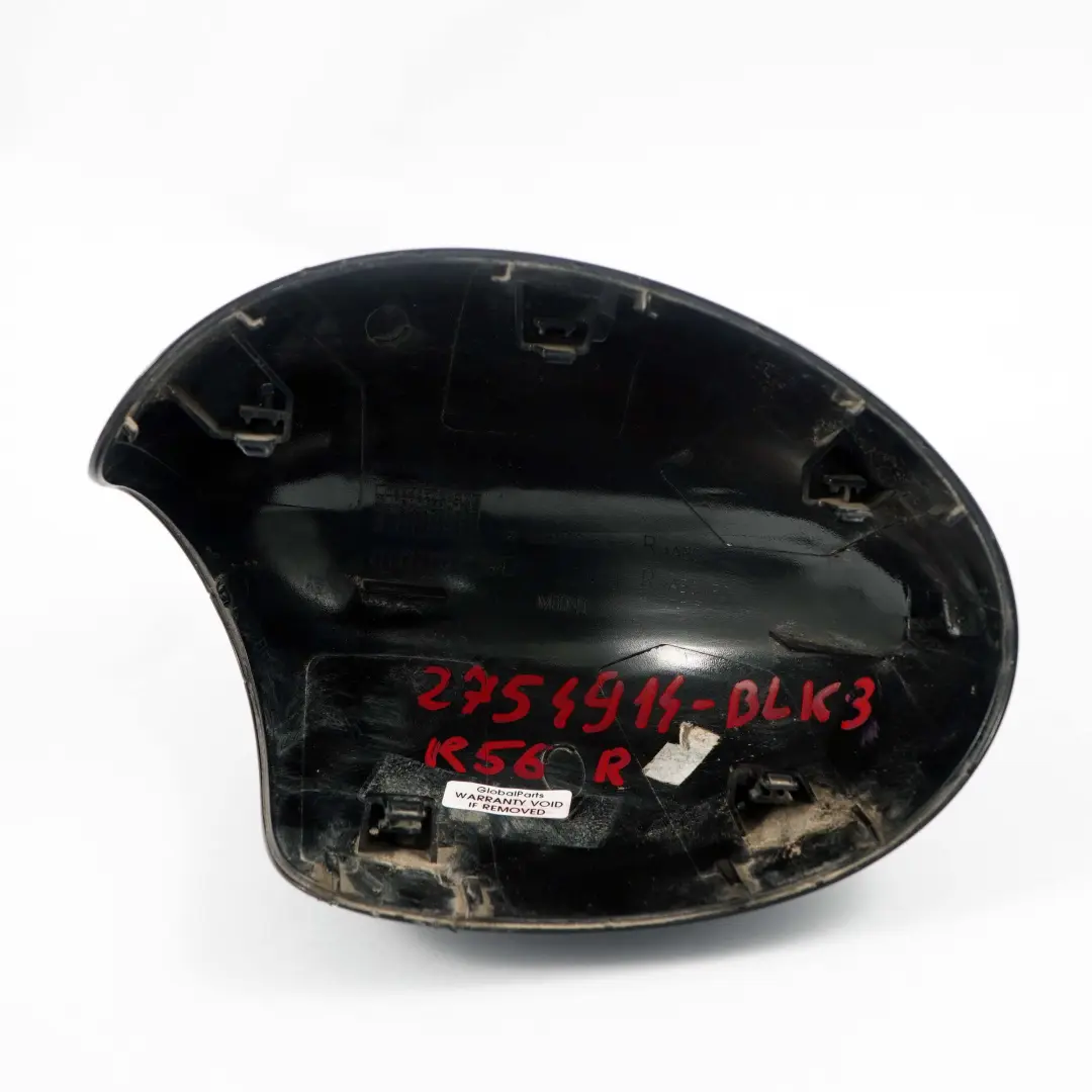  Wing Mirror Cover Mini R55 R56 R57 3 Cap Casing Housing Right O/S Black - SKU 2754914-BLK3 - Part number 2754914