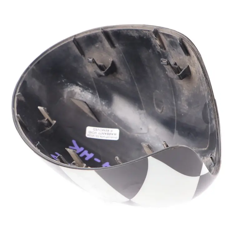 Cap Right O/S Mirror Wing Checkered Black White to Mini R55 R56 R60 Cover with Part number 2754914 Mini R55 R56 R60 Cover Cap Right O/S Mirror Wing Checkered Black White - SKU 2754914-CHK - Part number 2754914