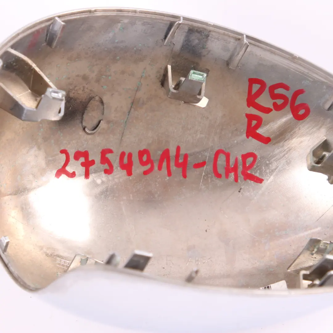 Wing Mirror Cover Mini Cooper One R55 R56 R60 Cap Casing Right O/S Chrome to with Part number 2754914 Wing Mirror Cover Mini Cooper One R55 R56 R60 Cap Casing Right O/S Chrome - SKU 2754914-CHR1 - Part number 2754914